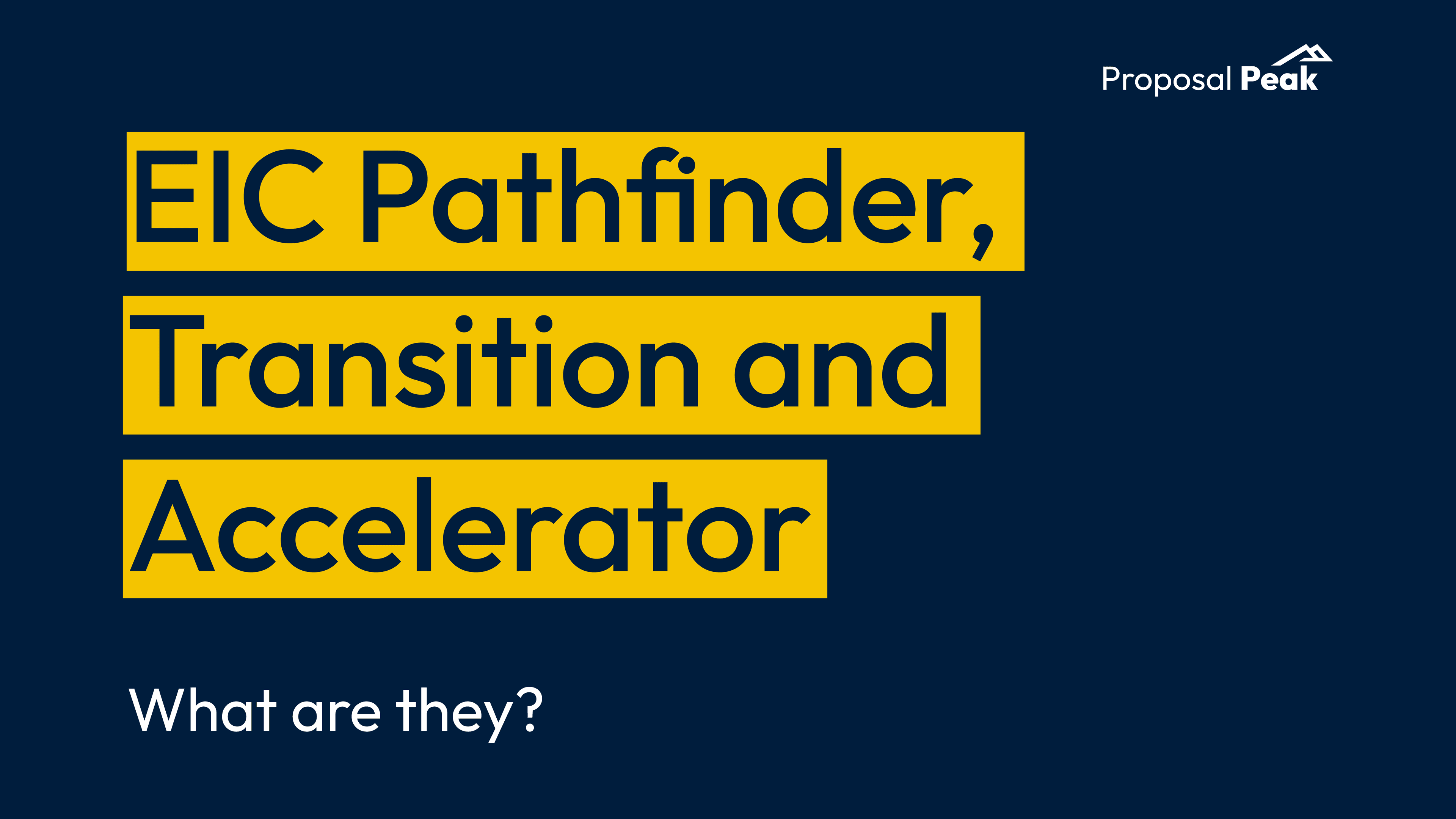 Что такое EIC Pathfinder, Transition и Accelerator?